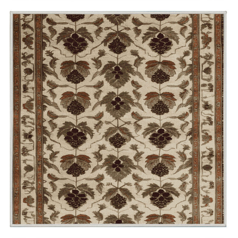 Tapis beige Art Deco lavable à la machine, Rectangle de 5 pi x 8 pi