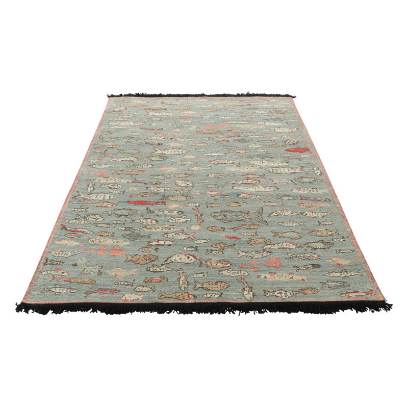 Burano Hand Knotted Wool Animal Print Area Rug, Rectangle 8' x 10'