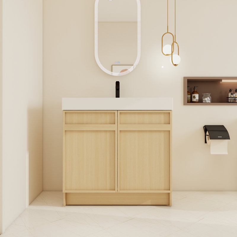 Ensemble de meuble-lavabo simple 36 po avec 2 portes et tablette réglable