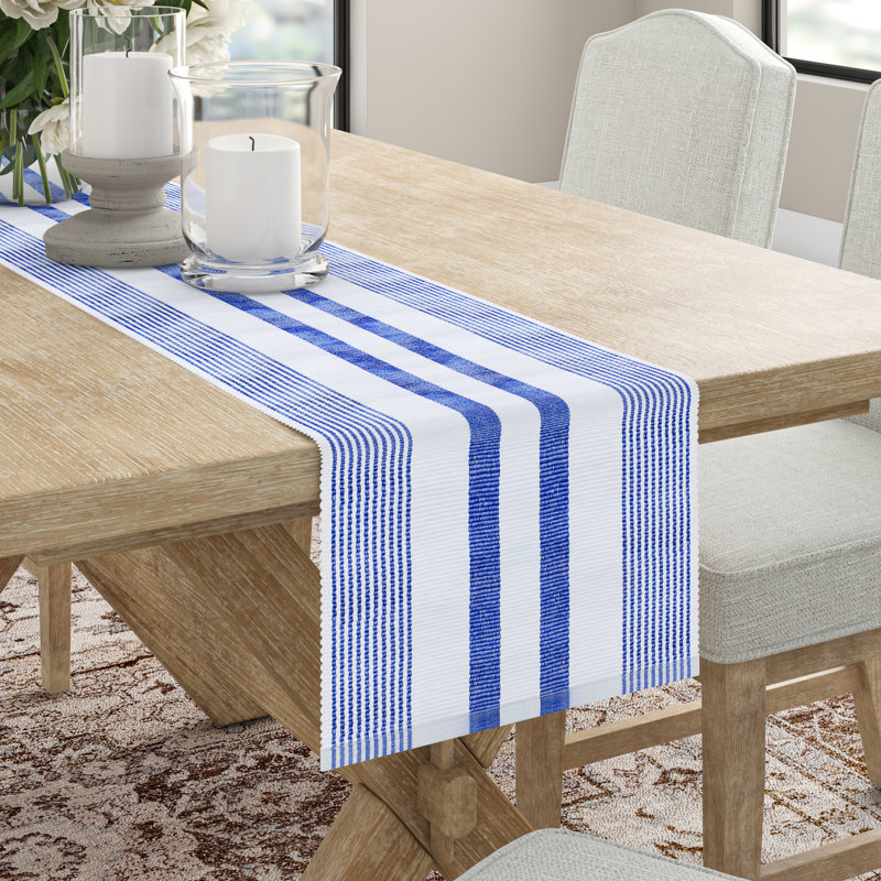 Newlyn Table Runner, Blue & White