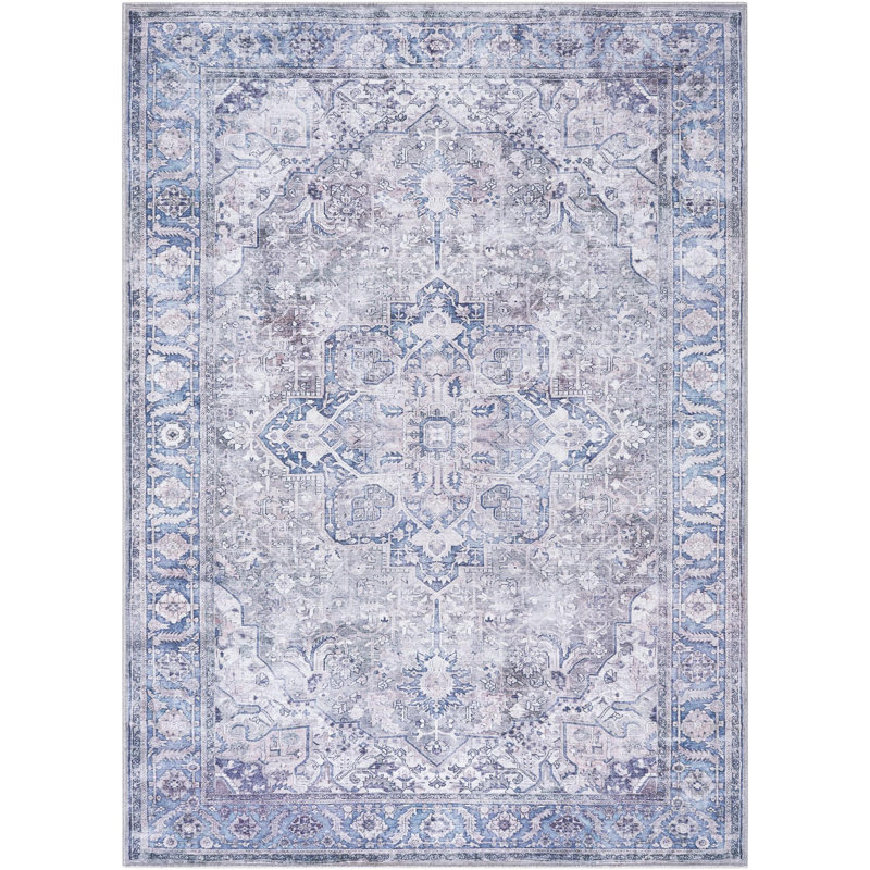 Ruland Oriental Machine Washable Area Rug, Rectangle 9'2" x 12'