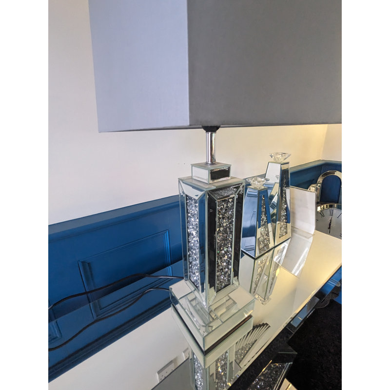 Silver Mirrored Table Lamp