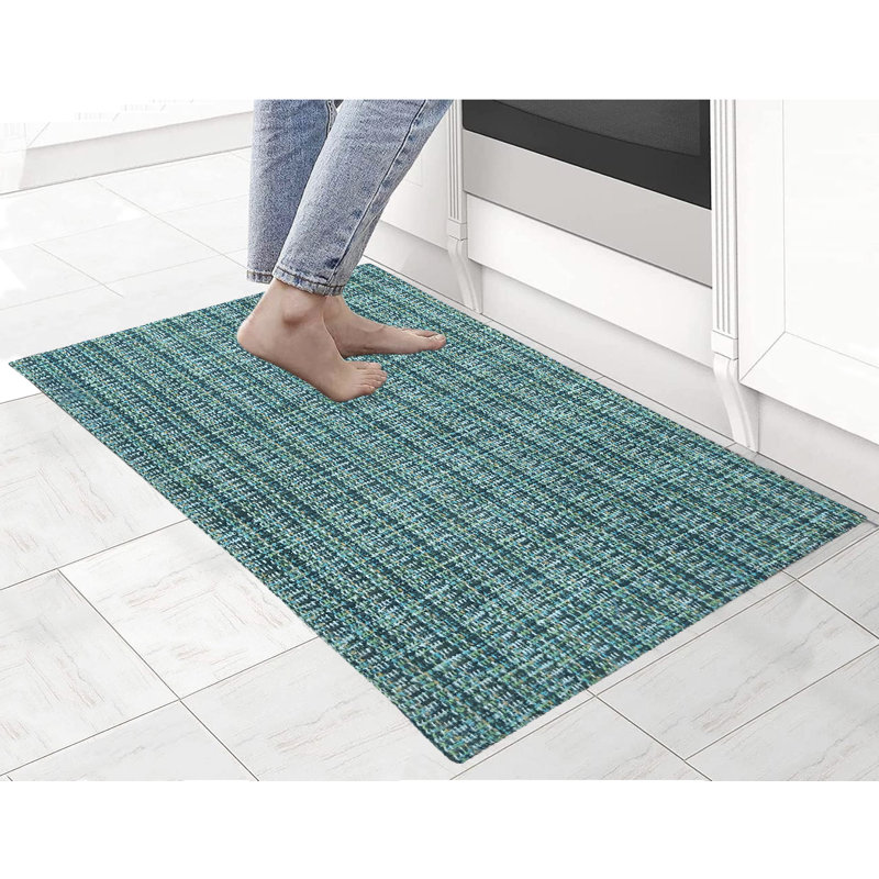 Tapis de cuisine antidérapant Doniesha, Vert