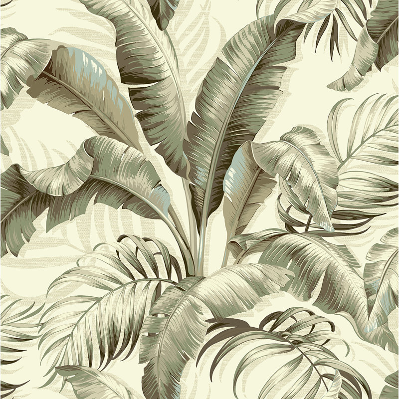 Tommy Bahama Palmiers Peel And Stick Wallpaper Roll, Silver Birch