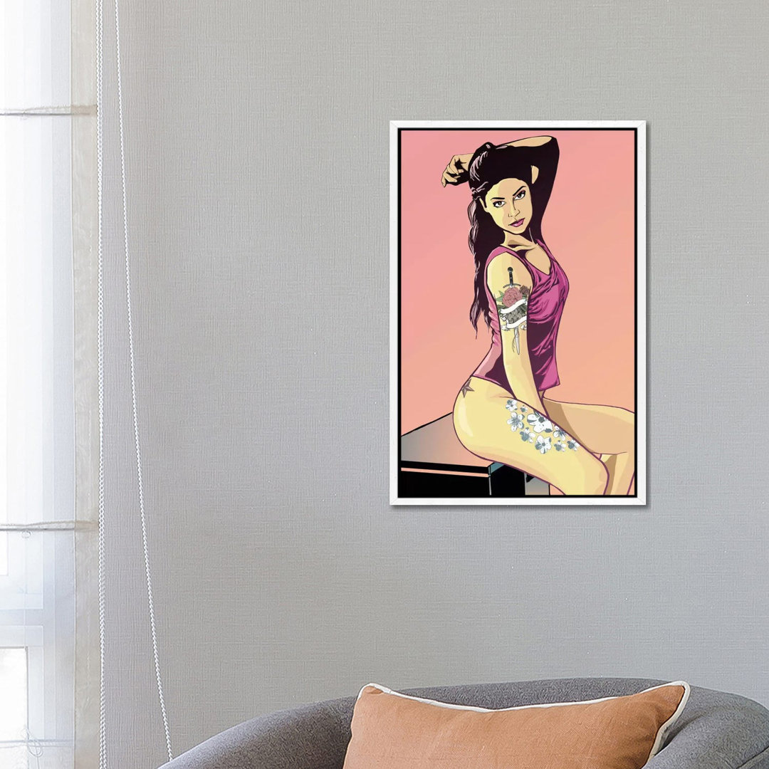 Suicide Girl von 5by5collective - Galerie-umwickelte Leinwand Giclée auf Leinwand