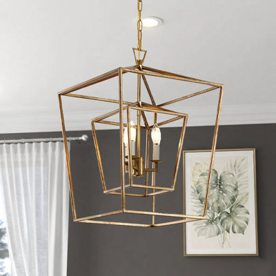 Luminaire suspendu carré en métal à 3 lumières Kyles