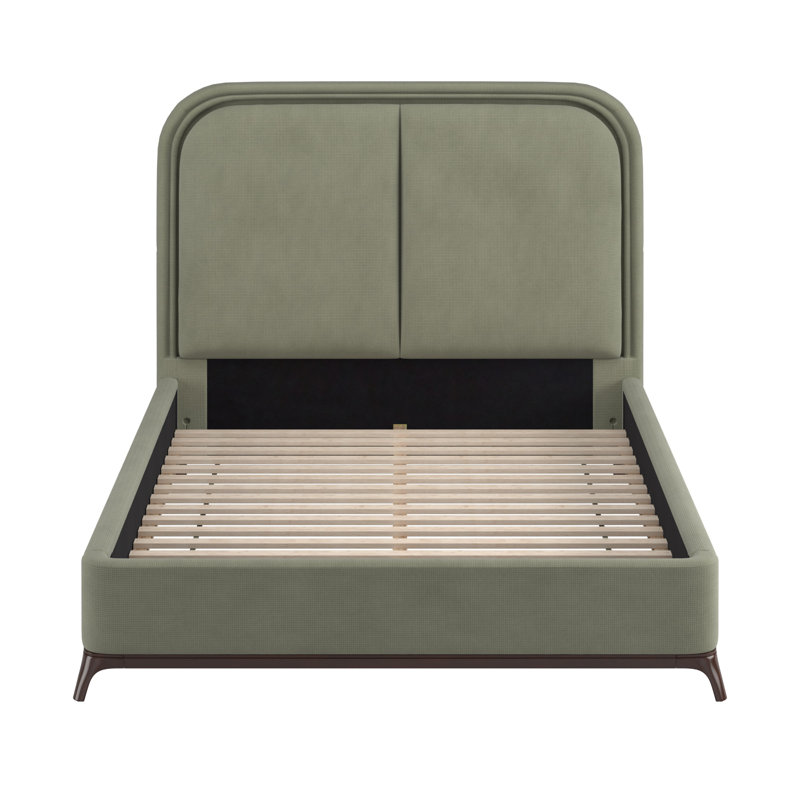 Lit plateforme tapissier Savannah, Grand, Green