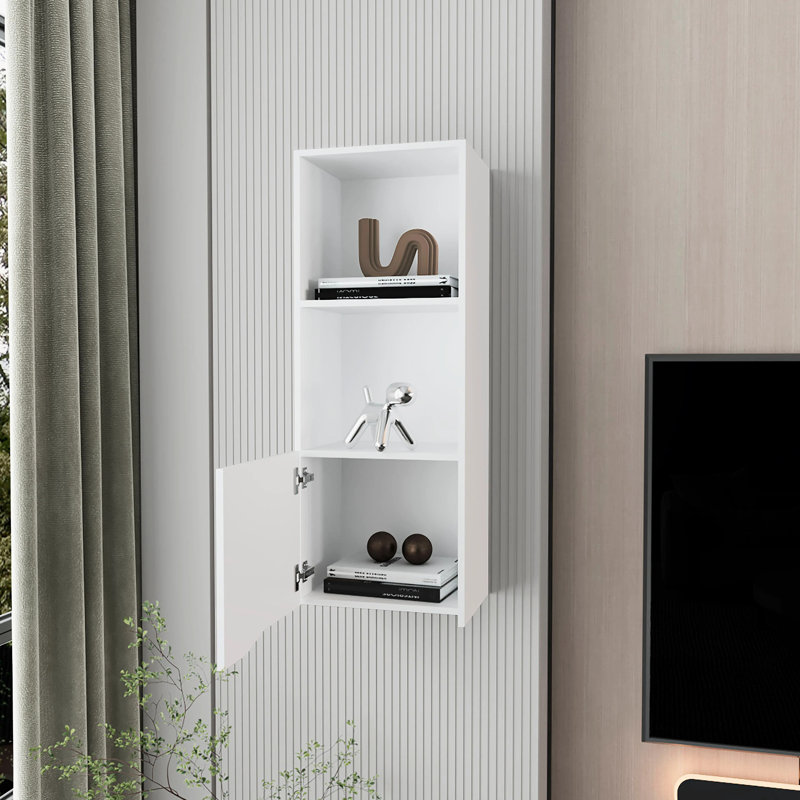 Armoire murale blanche pour le rangement de la chambre à coucher - Option de salon polyvalent, White