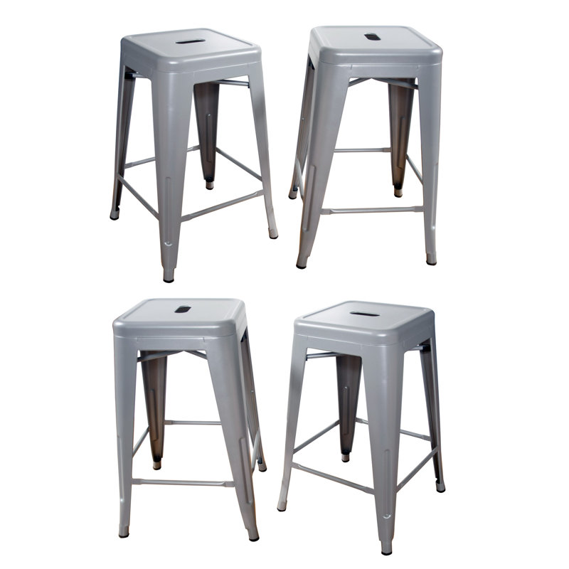 Tabouret bar et de comptoir Itzia, Argent, Tabouret de comptoir (assise de 24 po de hauteur), 4