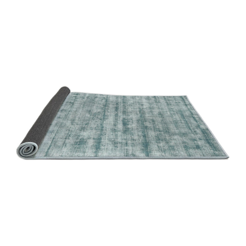 Tapis contemporain bleu ciel, Rond 7 pi