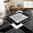 Home Decor Luxury Non-Slip Rubber Backing Safety Soft Runner Area Carpet Floor Area Rug Indoor Interior Accent Decorative Mat, Modern Black Grey Diamond Geometric Design, 5 x 7 Feet