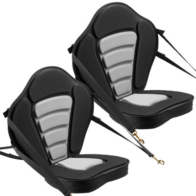 Siège de kayak, siège de planche à pagaie universel de 2 po d'épaisseur avec dossier, coussin rembourré avec sac de rangement et sangles réglables pour SUP, canot, bateau de pêche, kayak gonflable