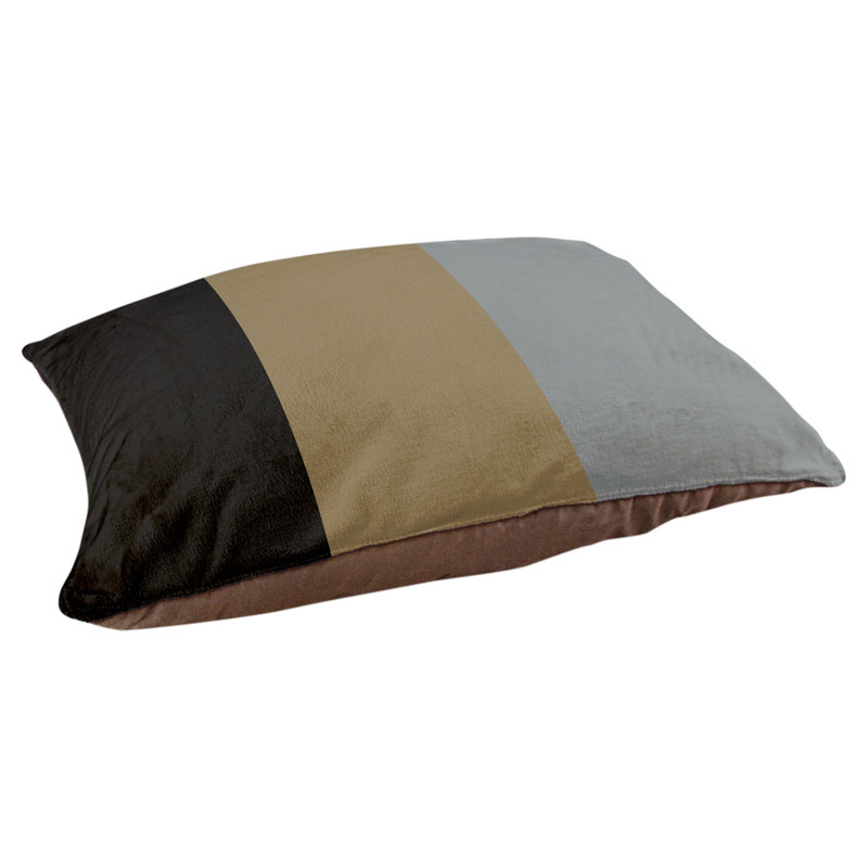 Coussin Designer, Petit (L 18 po x l 28 po), Noir / or métallique / argent