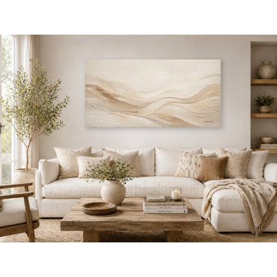 Neutral Abstract Landscape Wrapped Canvas Wall Art