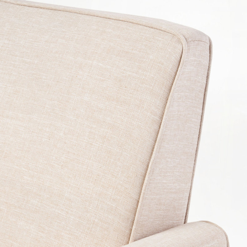 Push Back Manual Recliner Chair, Light Beige