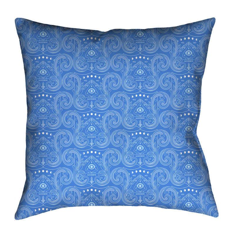 Coussin Katelyn Elizabeth, 26 po x 26 po, Bleu / blanc, Polyester sergé