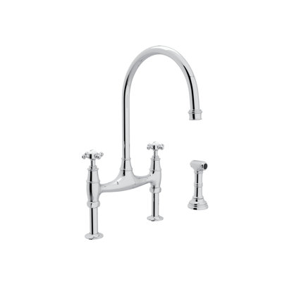 Georgian Era Bridge Kitchen Faucet with Side Spray