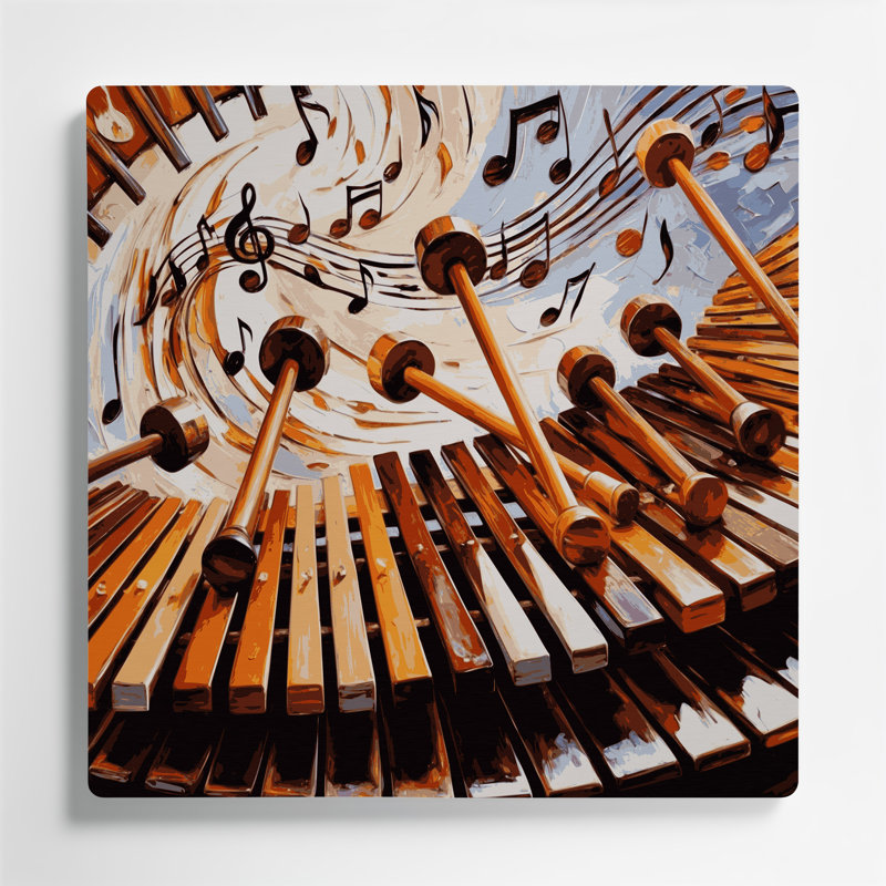Art musical noir Marimba, H 8 po x l 8 po