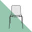 44cm H Slat Back Side Chair in Black-608958678
