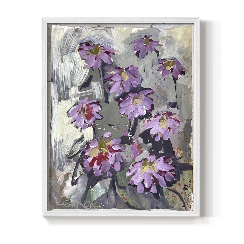 Impression encadrée Zinnia II - bois massif, H 14 po x l 11 po, Blanc