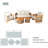 Guzal 5 - Piece Acacia Wood Patio Outdoor Conversation Set With Cream Cushions