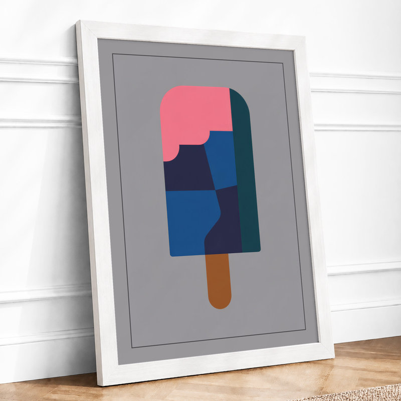 Popsicle Geometric - Framed Print, A4 - 29.7 x 21.0 cm, White