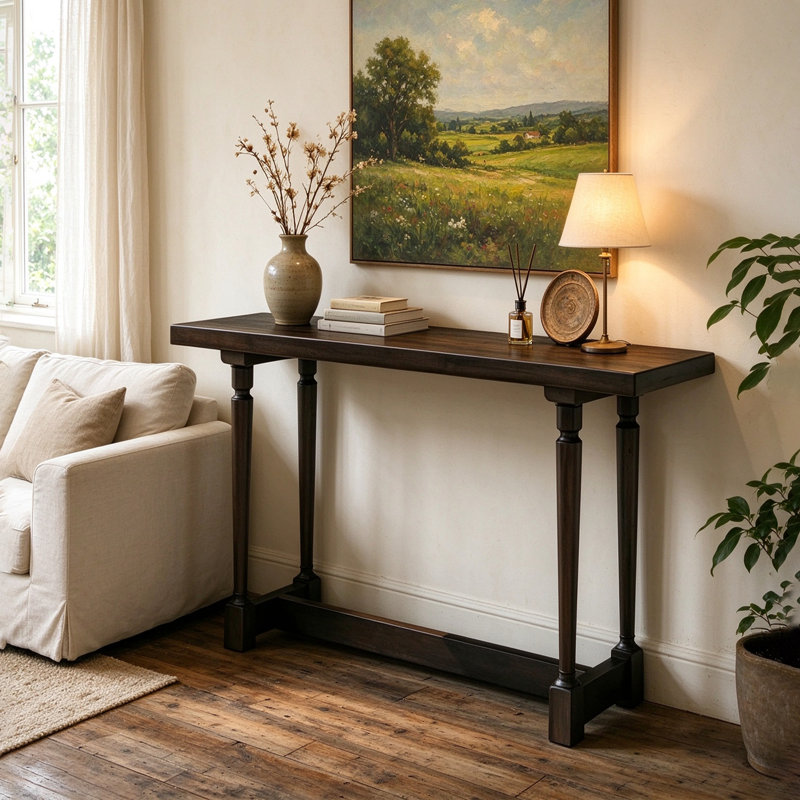 Solid Wood Top Console Table, 29.53" H x 50.39" W x 14.96" D