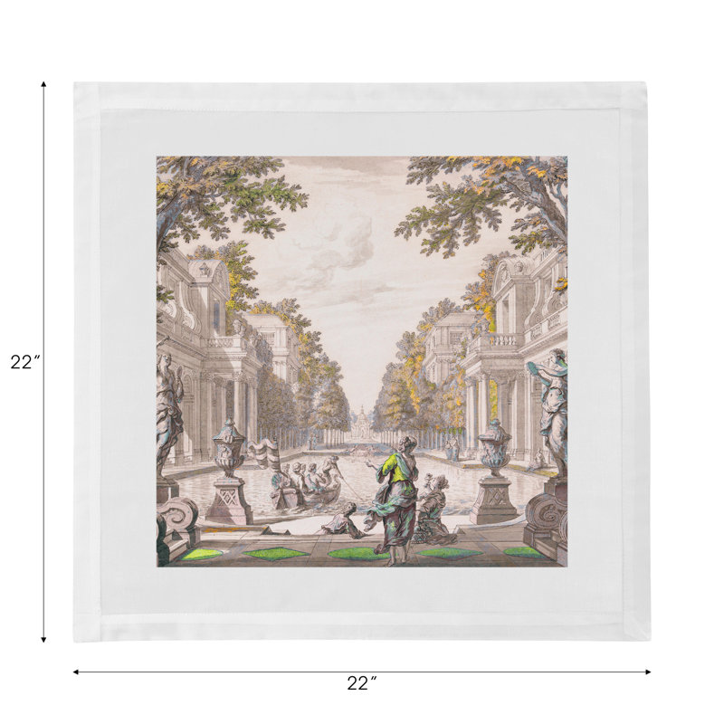 Dimanche A Paris Cotton Sateen Dinner Napkins, Sunrise