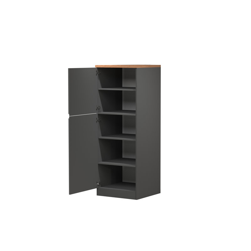 Pameal 164.5 cm H Kitchen Pantry, Oak Wood/Gray