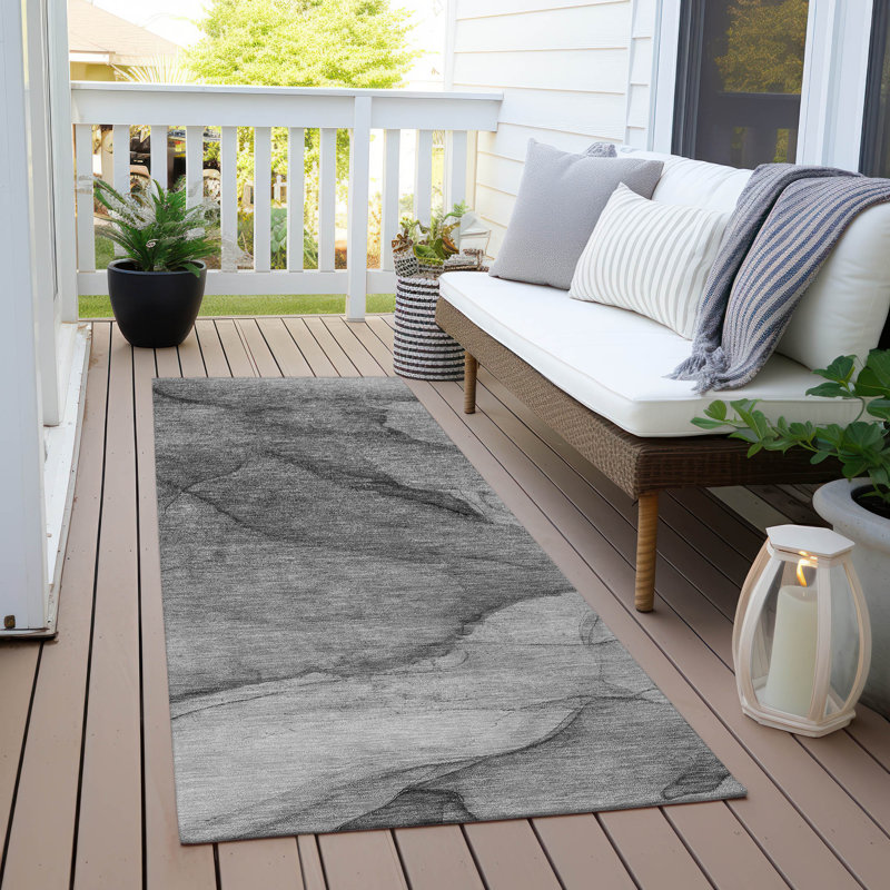 Tapis rectangulaire intérieur / extérieur 1 pi 8 po x 2 pi 6 po avec envers antidérapant Melania