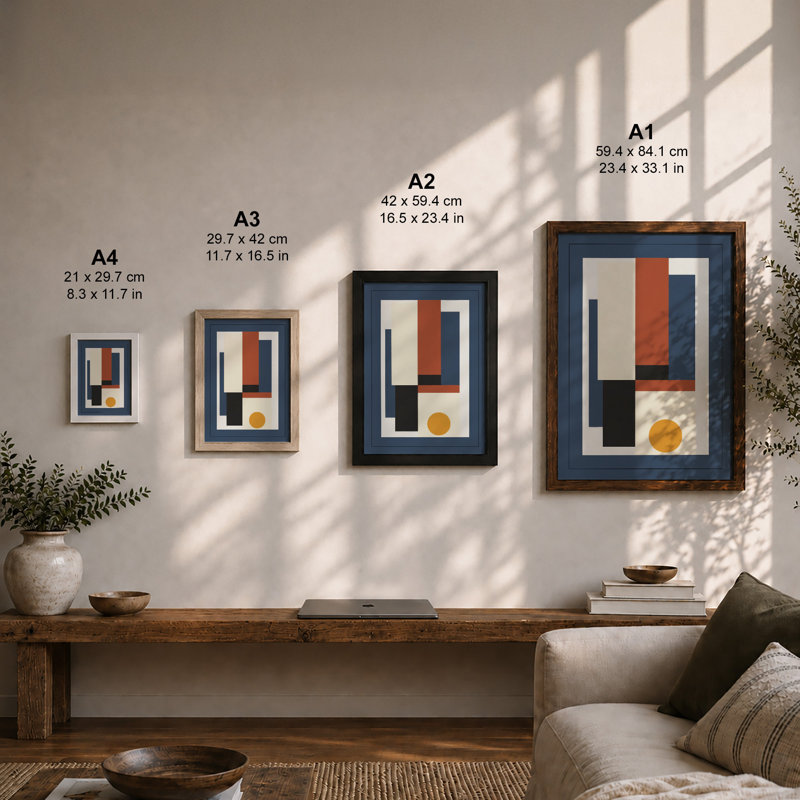 Angular Forms Geometric - Framed Print, A3 - 42.0 x 29.7 cm, Unframed