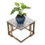 Support pour plante en marbre granit noir / doré 14,5 po