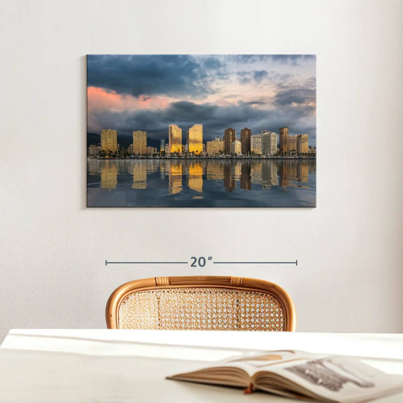 Gillard Waikiki Beach Skyline, 16" H x 24" W