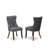 5-piece Modern Dining table set included a Kitchen Table and 4 Platinum Gray Polyester fabric Dining Room Chairs with Button Tufted Back - Antique Walnut Finish-12253461