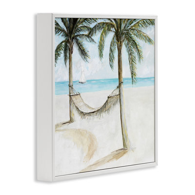 Beach Hammock Coastal Scene Framed Giclee, design by Lorenzo Collective