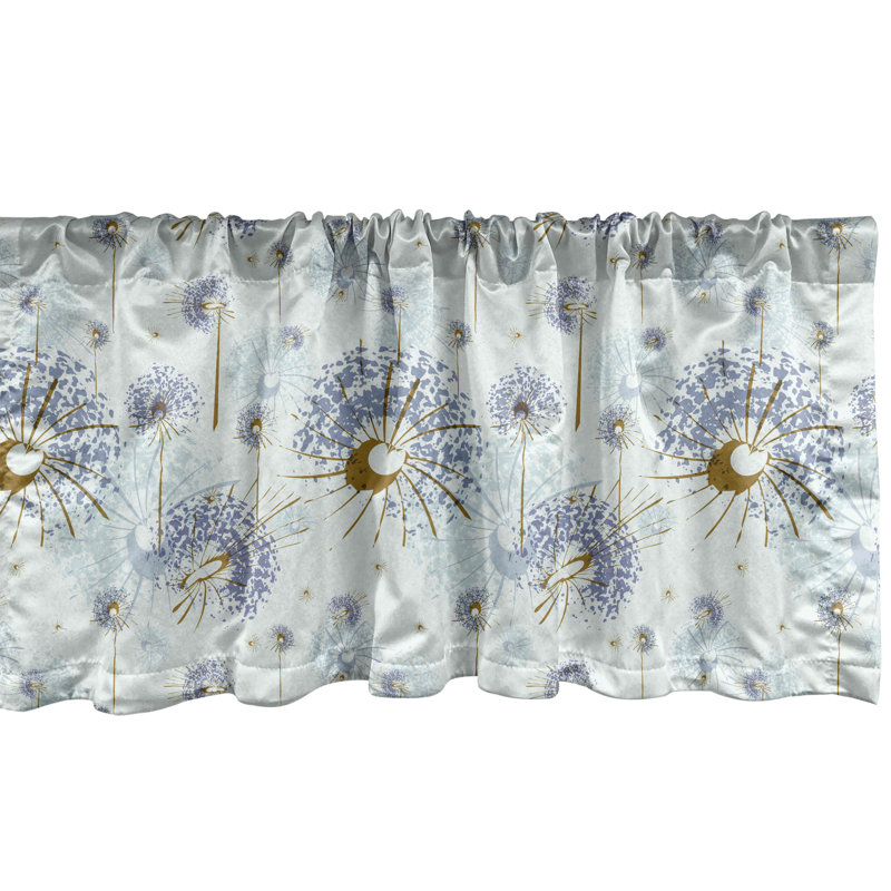 Ensemble de 2 cantonnières Ambesonne Dandelion Turquoise, L 42 po x L 12 po