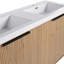 Meuble-lavabo autoportant de 60 po avec double lavabo en résine et 4 portes d'armoire à fermeture en douceur