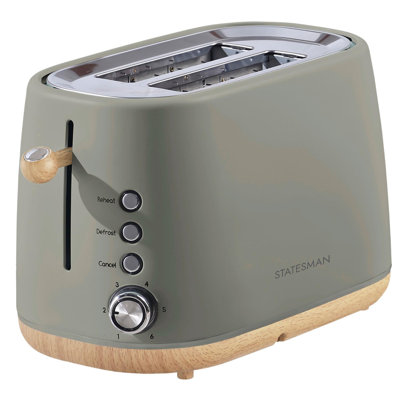 Statesman 2 Slice Scandi Toaster Grey/Blue
