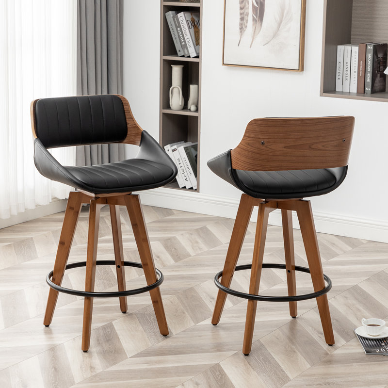 Jobani Swivel Stool, Black, Counter Stool (26" Seat Height)