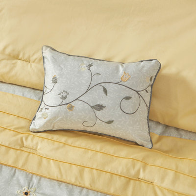 Embroidered 7 Piece Comforter Set Yellow