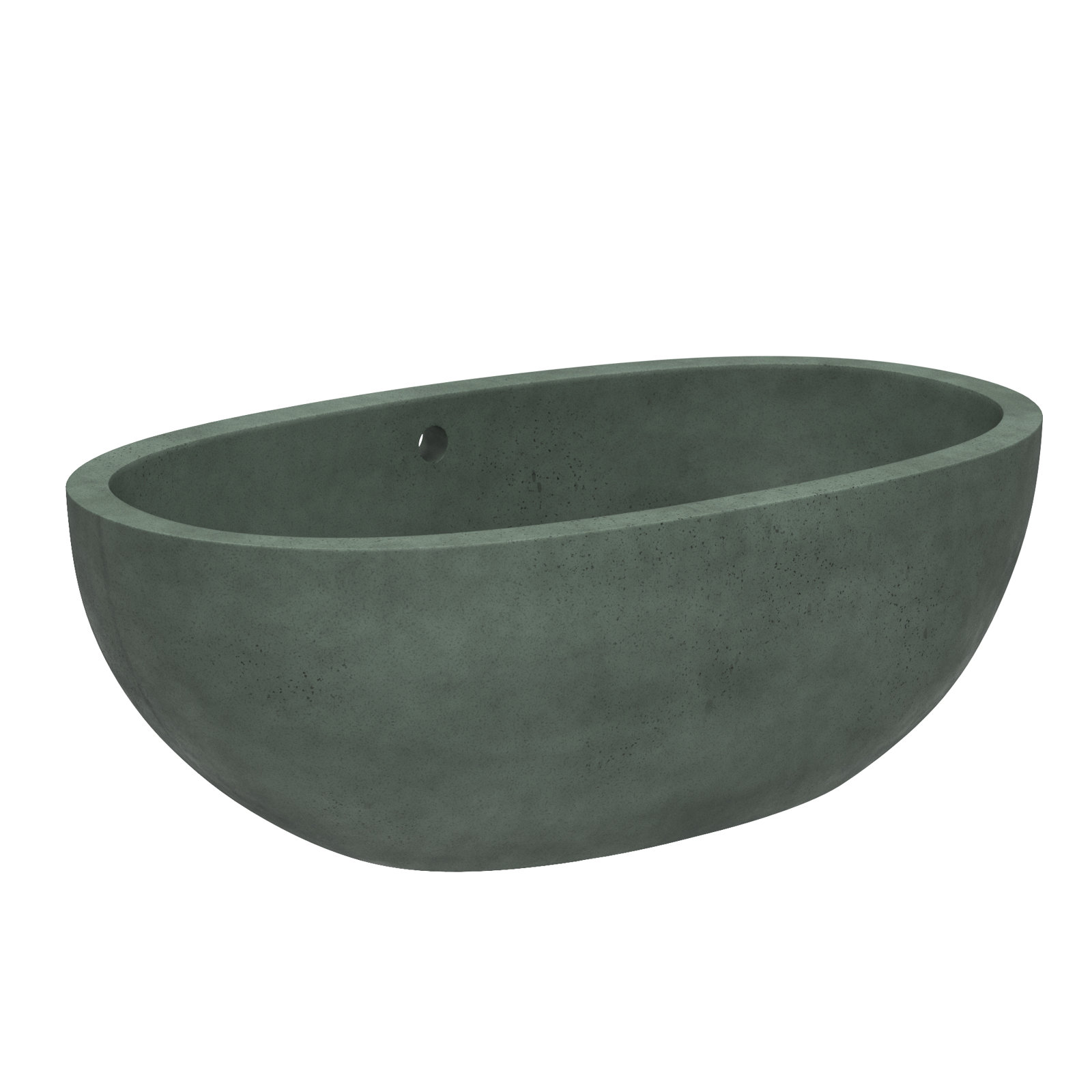 Avalon NativeStone Concrete Freestanding Oval Soaking Bathtub, 21" H x 36" W x 62" L, Forest