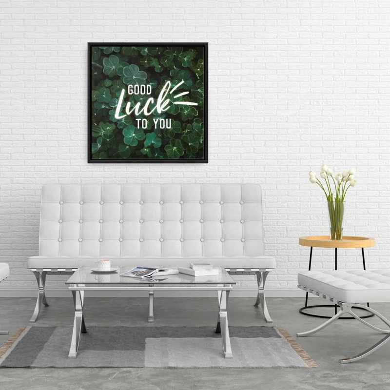Toile botanique florale Good Luck to You - décor de salon moderne