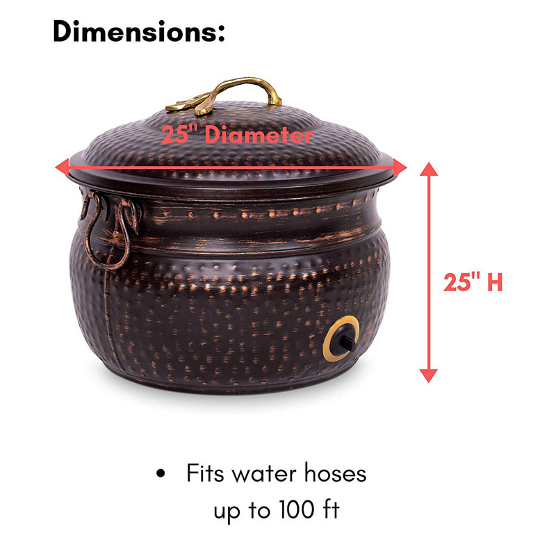 Metal Container Hose Pot, Brown