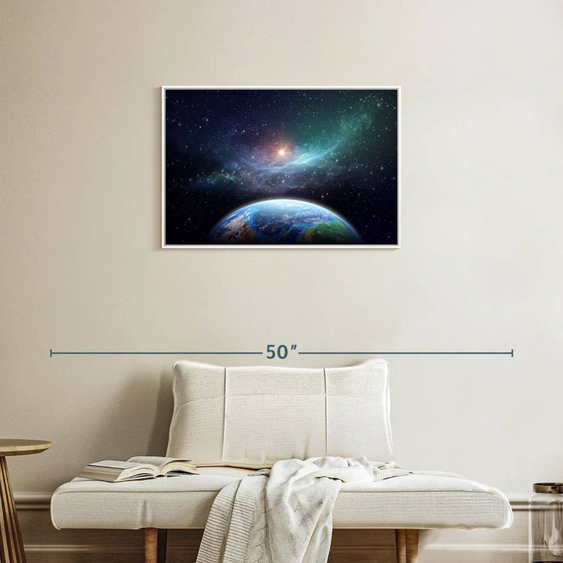 Exoplanète, Cadre flottant blanc, 31 po x 21 po