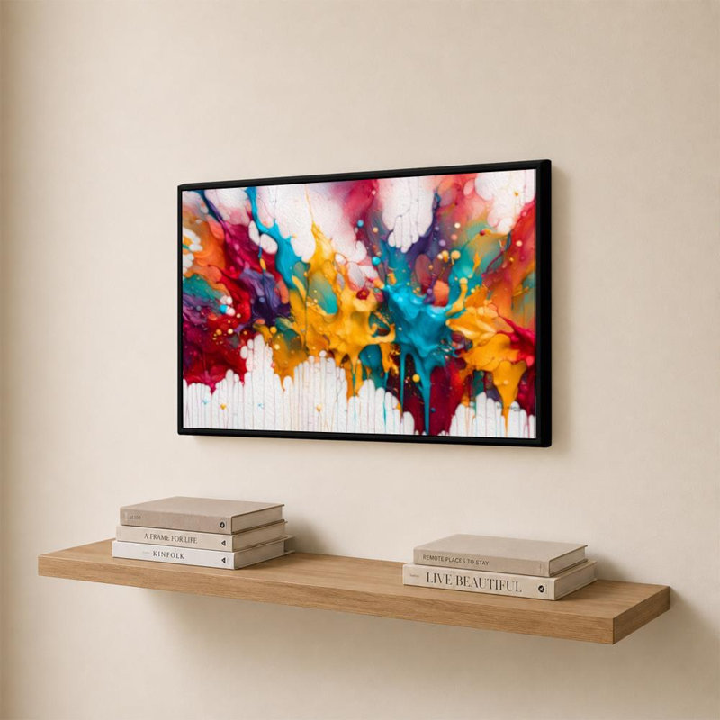 Jean 3: 3. «Born Again» par Mark Lawrence, reproduction, H 21,5 po x l 27,5 po x P 0,75 po, Acrylique encadré, Noir