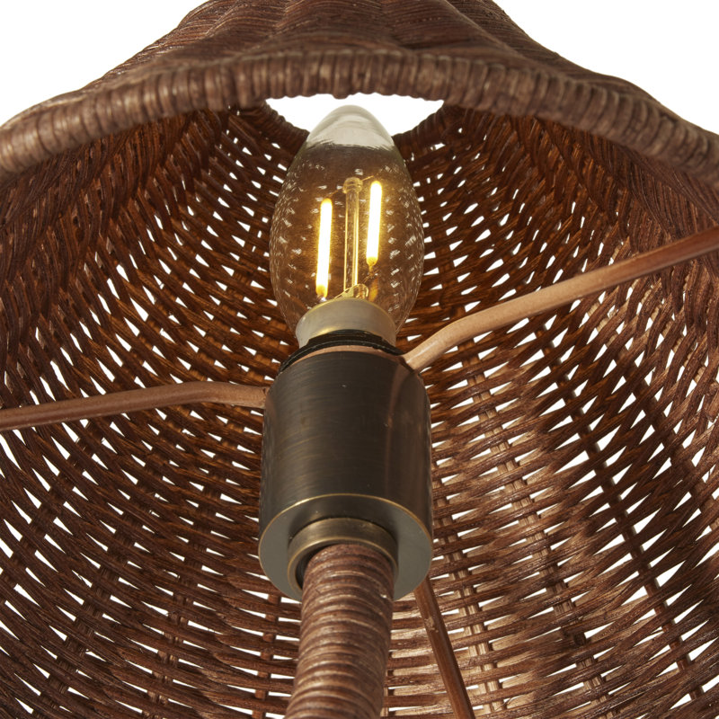 Delphine Wicker Chandelier in Dark Brown