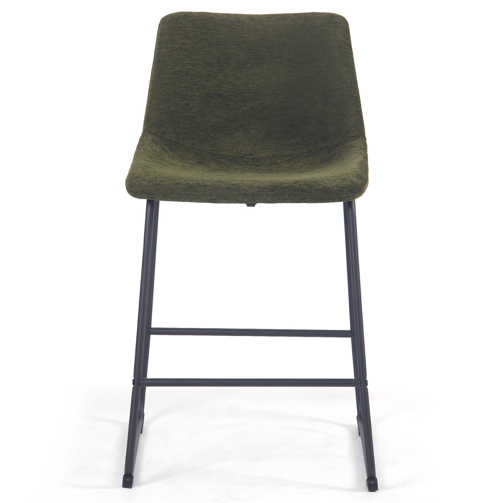 Anke Vegan Leather Armless (Set of 2), Bar Stool (29" Seat Height), Green