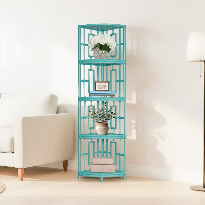 Manley Corner Bookcase, Turquoise