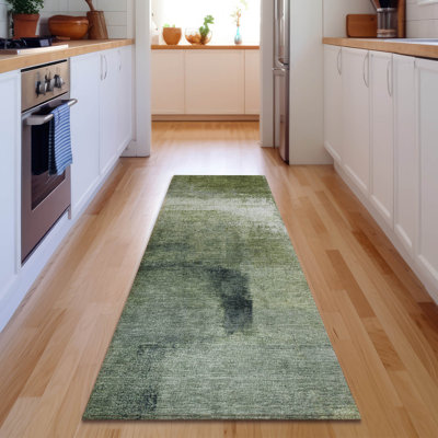 Premium Machine Washable Prisco Green Rug