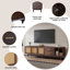 Walnut Rattan TV Unit With Storage Drawers, Wooden Media Cabinet With Woven Rattan Doors